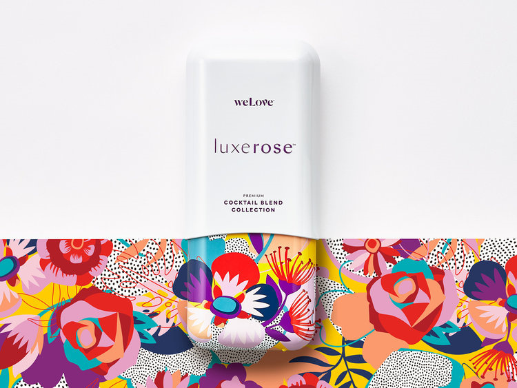 鮮艷、繽紛、有趣的Luxerose雞尾酒包裝設(shè)計插畫設(shè)計